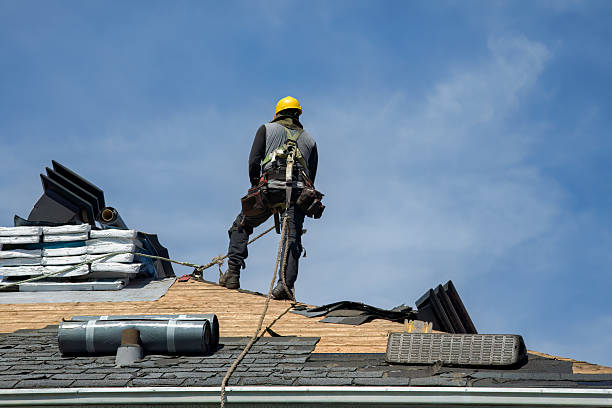 Professional Gutter Installation technician working in Sound Beach, NY